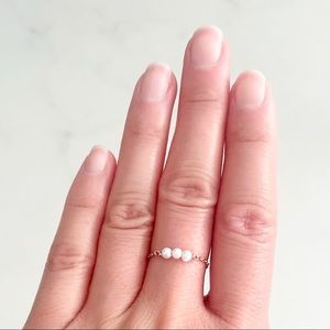 Kelly Bello Custom Pearl Chain Ring-14k Rose Gold